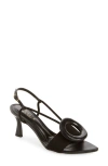 Cecelia New York Myra Pointed Toe Slingback Sandal In Black Patent