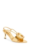 Cecelia New York Myra Pointed Toe Slingback Sandal In Gold Shiney