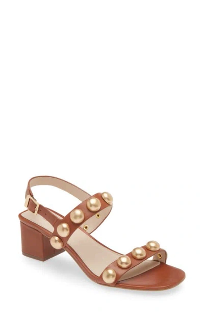 Cecelia New York Rally Slingback Sandal In Cognac Oilded Leather