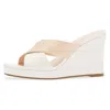 Cecelia New York Women's Wesley Wedge Heels In Nude White In White