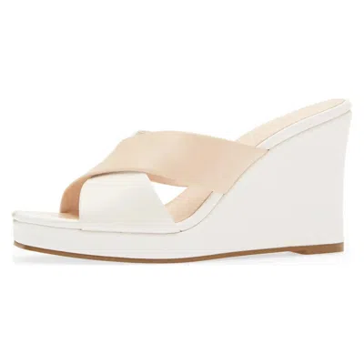 Cecelia New York Women's Wesley Wedge Heels In Nude White In Multi