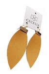 Cecelia New York Women's Bar Leather Earrings In Mustard In Multi