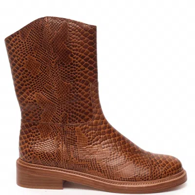 Cecelia New York Women's Change Snake Boots In Brown