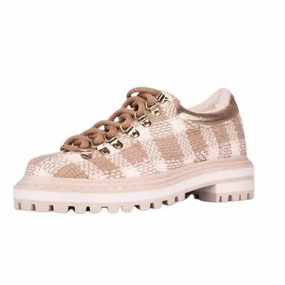 Cecelia New York Women's Howie Wool Sneakers In Tan Checker In Multi