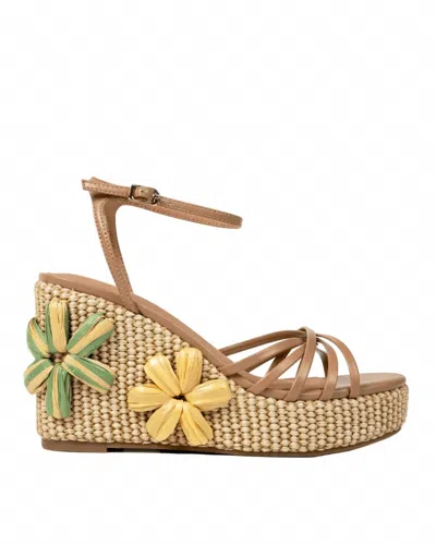 Cecelia New York Women's Lee Flora Wedge Sandal In Tea Tan In Brown
