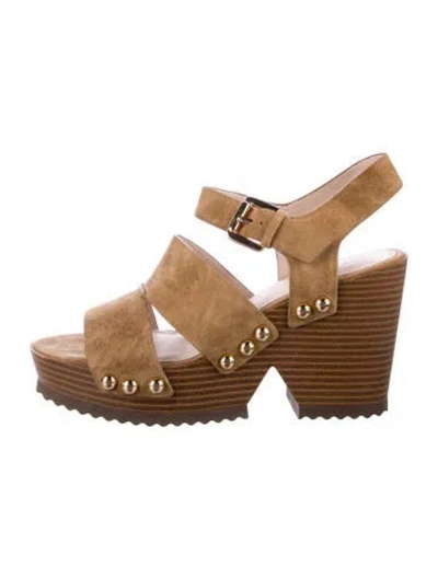 Pre-owned Cecelia Suede Sandals In Brown