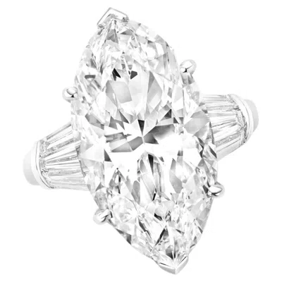 Pre-owned Cecile Blake Gia Certified 5 Carat D Vvs1 Marquise Diamond Platinum Ring In Multi
