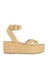 Cécile Cecile Woman Sandals Beige Size 8 Textile Fibers