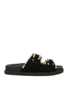 Cécile Woman Sandals Black Size 7 Leather In Black