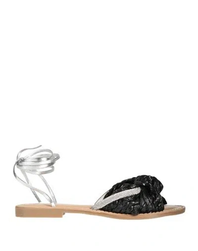 Cécile Woman Sandals Black Size 7 Textile Fibers