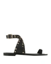 Cécile Cecile Woman Thong Sandal Black Size 6 Leather