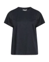 Cecilia Hansel Woman T-shirt Navy Size 6 Polyester, Elastane In Navy Blue