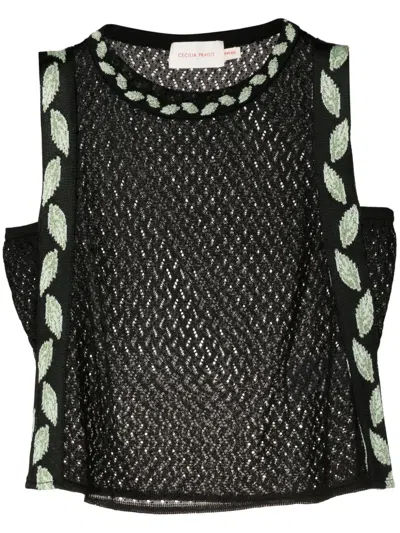 Cecilia Prado Catarina Crochet-knit Top In Black