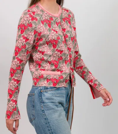 Cecilia Prado Emma Short Cardigan In Red In Multi