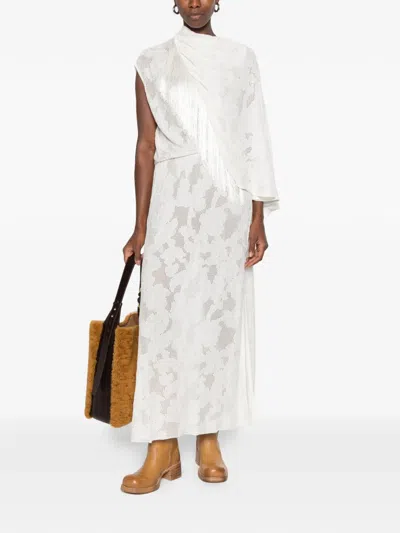 Cecilia Prado Fringe-trim Floral-lace Maxi Dress In White
