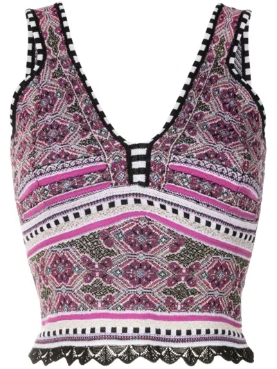 Cecilia Prado Letícia Intarsia-knit Top In 彩色