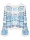 Cecilia Prado Striped Open-front Cardigan In White
