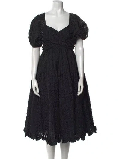Pre-owned Cecilie Bahnsen 2020 Midi Length Dress In Black