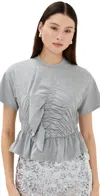Cecilie Bahnsen Ace Top Jersey Grey Melange Grey Melange In Grey Melange