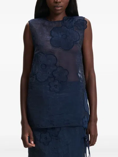 Cecilie Bahnsen Alba Blouse In Blue