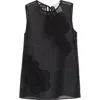 Cecilie Bahnsen Alba Liquid Myrtia Sheer Organza Tank In Black