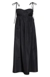 Cecilie Bahnsen Alena Bralette Recycled Faille Midi Dress In Black