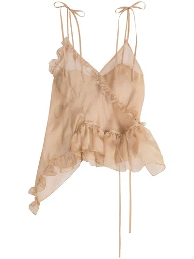 Cecilie Bahnsen Alessandra Top In Brown