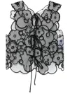 Cecilie Bahnsen Alfie Floral Embroidered Top In Black