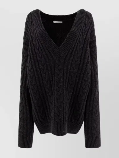 Cecilie Bahnsen "alia" Cable Knit Sweater In Black