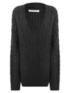 Cecilie Bahnsen "alia" Cable Knit Sweater In Charcoal Grey