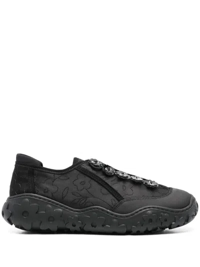 Cecilie Bahnsen Alina Sneaker Embroidered Satin In Black