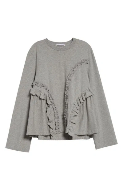 Cecilie Bahnsen Alva Ruffle T-shirt In Gray