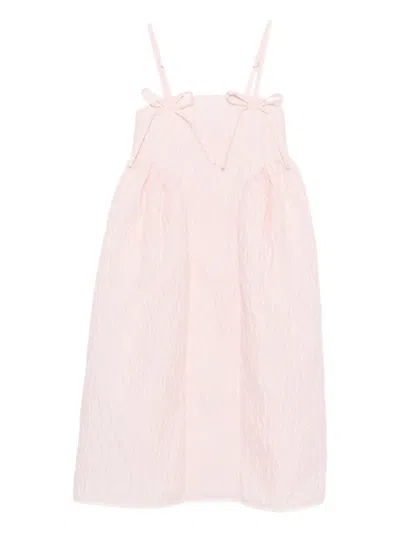 Cecilie Bahnsen Ambra Bow-detail Midi Dress In Pink