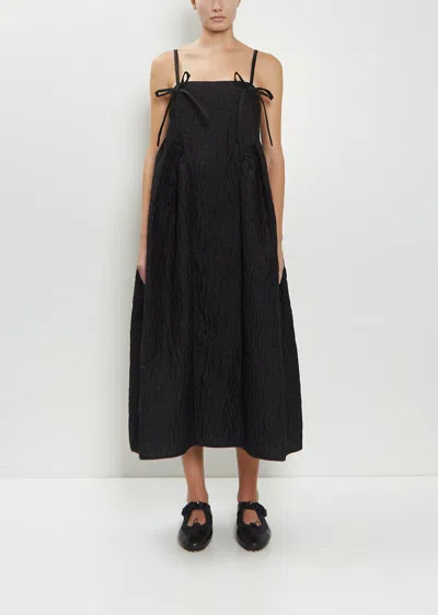 Cecilie Bahnsen Ambra Bow-detail Midi Dress In Black