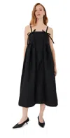 Cecilie Bahnsen Ambra Dress Lobelia Matelassé Black In Black