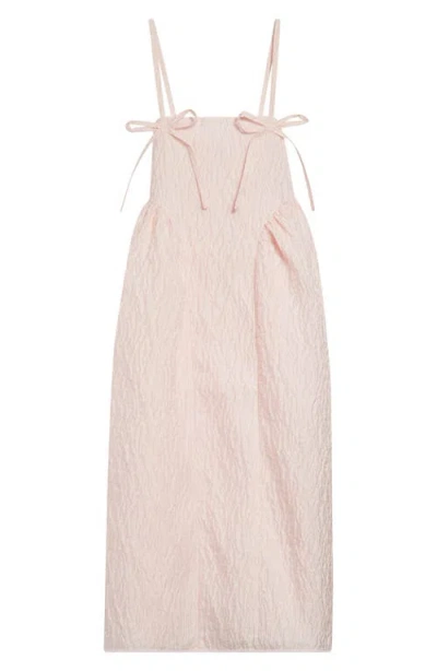 Cecilie Bahnsen Ambra Floral Lobelia Matelassé Babydoll Dress In Pink