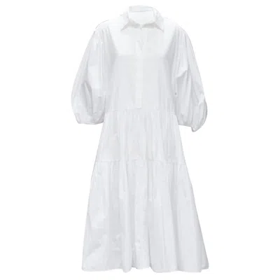 Cecilie Bahnsen Amy Poplin Dress In White
