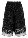 Cecilie Bahnsen Embellished Tulle Angelica Bermuda Shorts In 黑色