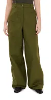 Cecilie Bahnsen Anita Denim Trousers Olive Green In Olive Green