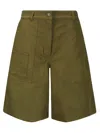 Cecilie Bahnsen Annika Shorts Denim In Olive Green