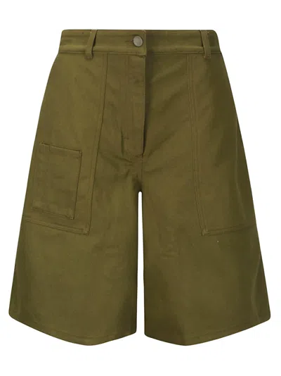 Cecilie Bahnsen Annika Shorts Denim In Olive Green