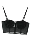 Cecilie Bahnsen Anya Underwired Sheer Top In Black