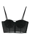 Cecilie Bahnsen Anya Underwired Sheer Top In Black