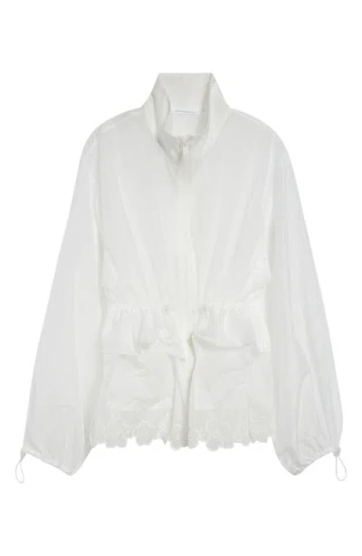 Cecilie Bahnsen Arlo Floral Embroidered Peplum Jacket In White