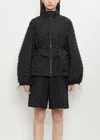 Cecilie Bahnsen Textured Balloon-sleeve Jacket In Black