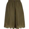 Cecilie Bahnsen Arya Nylon Bermuda Shorts In Olive