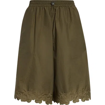 Cecilie Bahnsen Arya Nylon Bermuda Shorts In Olive