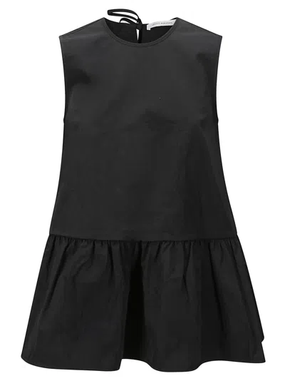 Cecilie Bahnsen Asta Top Recycled Taffeta In Black