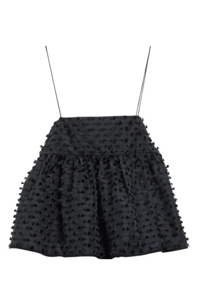Cecilie Bahnsen Babette Embroidered Jacquard Camisole Top In Black