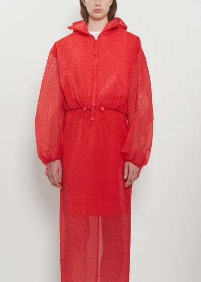 Cecilie Bahnsen Aisha Windflower Embroidered Sheer Organza Jacket In Red